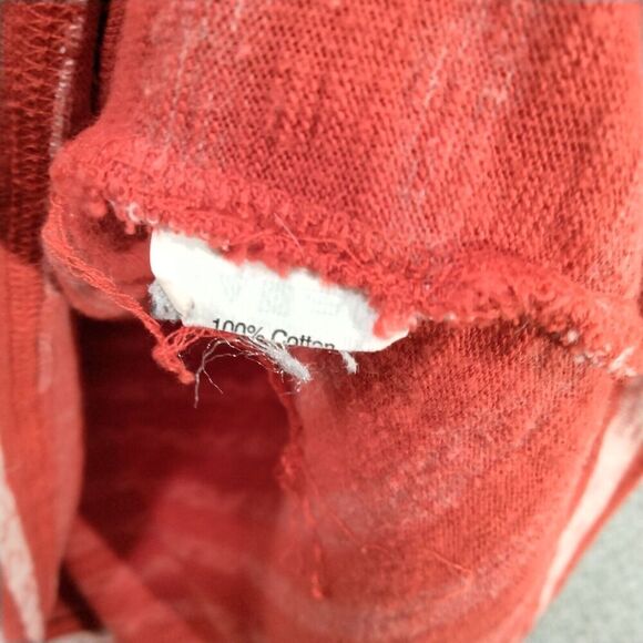 Madewell Cozy Slub Ted Striped Shirt Wmns Sz M Red Heathered Striped 3/4 Sleeve - Picture 8 of 12